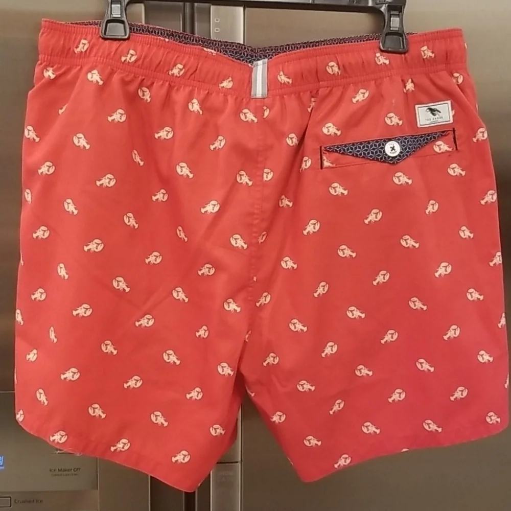 💕TED BAKER💕 Nippy Lobster Print Swim Shorts RED